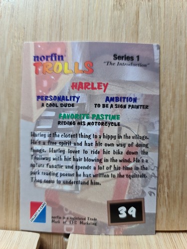 Tarjeta coleccionable Norfin TROLLS🏆 Serie 1 #39 1992 🏆ENVÍO GRATUITO - Imagen 2 de 2