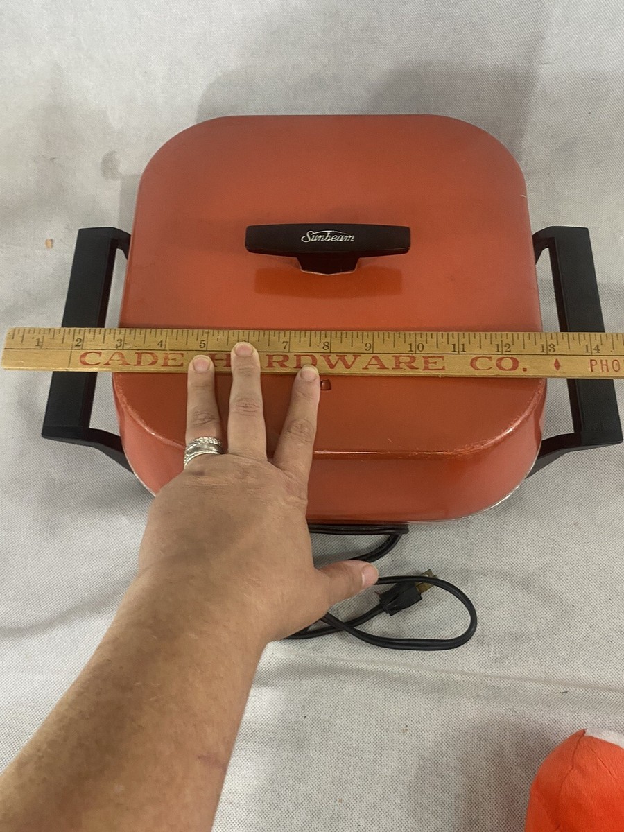 Vintage Sunbeam Crocker Fry Pan Electric Skillet Retro Red W