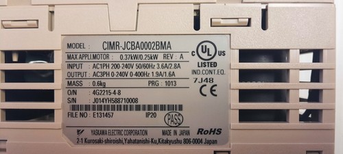 Yaskawa CIMR-JCBA0002BMA AC Drive J1000 - Picture 4 of 5