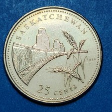 1867-1992 SASKATCHEWAN CANADA Provincial 25 CENTS QUARTER Combined Ship