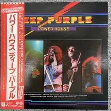 w/Poster  Deep Purple Power House LP 1977 Warner Bros P-10444W OBI Japan EX EX