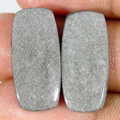 19.80Cts Natural Sheen Silver Obsidian Cushion Pair Cabochon Loose Gemstone