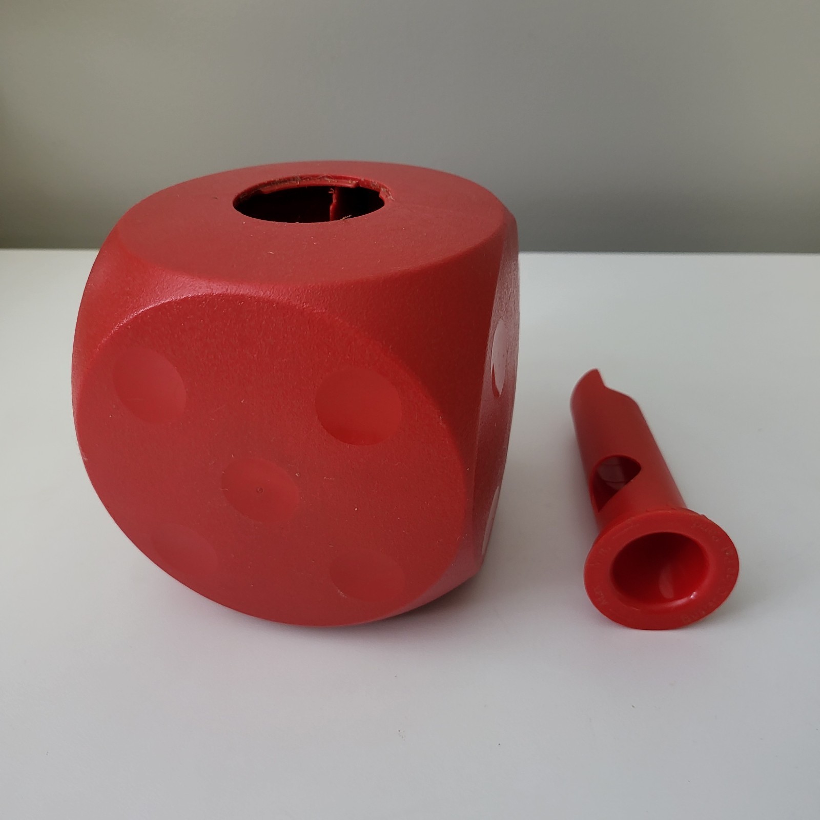 Cube Interactive Treat Dispenser Dog Toy Red Preowned