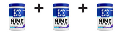 3 x USN Nine Aminos (330g) Grape Fizzy (55,51 EUR/kg)