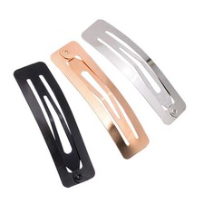 10 Pcs Craft Non-Slip Hair Clips - Large Rectangle Shape Metal Snap Barrettes