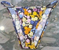 NEW Victoria Secret PINK Cotton High Leg String Bikini - Black Floral - XL