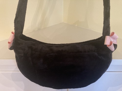 Susan Lanci Black Spa Cuddle Carrier with Pink Glitzerati Nouveau Bows. - Picture 5 of 8