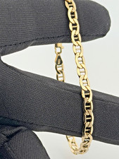 14K Mariner Anchor Link Chain Bracelet Real 10K Yellow Gold 4.7mm 7.5  