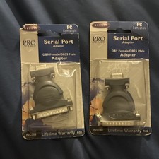 Belkin Pro Series DB9 Female to DB25 Male Serial Port Adapter Gray 2-Pack F2L088