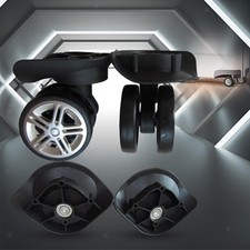 1 Pair Luggage Replacement Wheels Double Row Large Wheel Black Quiet Swivel