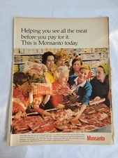 1967 VTG Original Magazine Ad MONSANTO Helping You See All The Meat