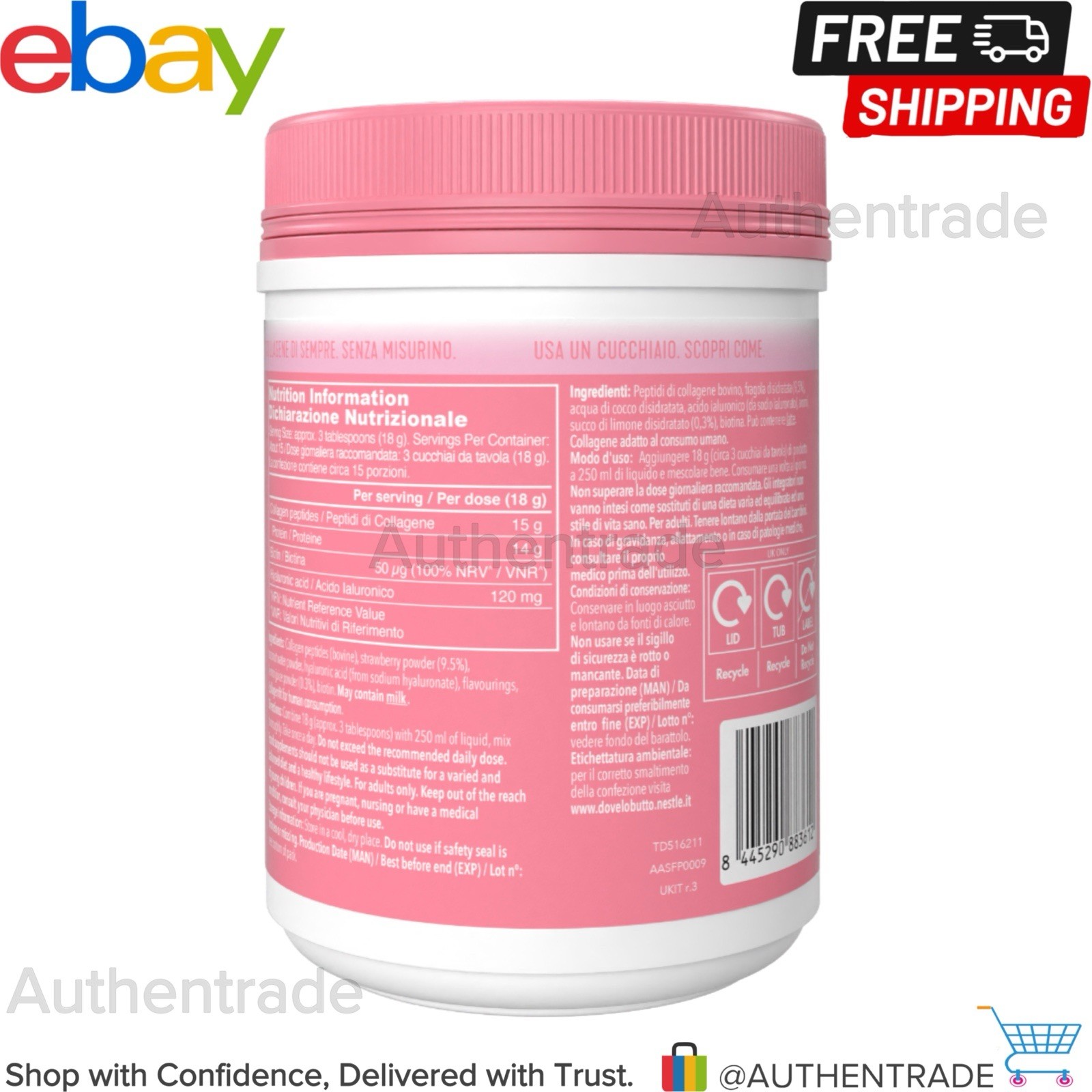 Vital Proteins Beauty Collagen Strawberry Lemon Powder 271g -Brand New & Genuine