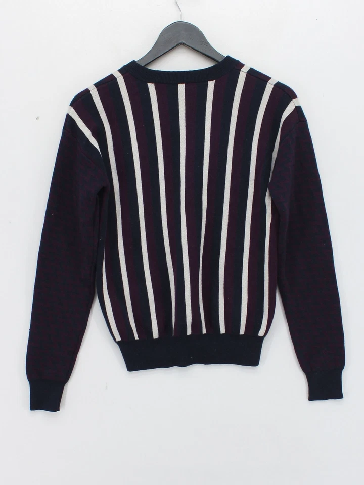 Joseph Women's Jumper S Purple Striped 100% Wool Round Neck Pullover - Изображение 2 из 4