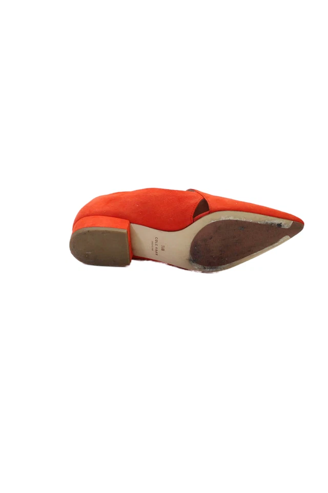 Cole Haan Mujer Gamuza Punta Deslizable Corte Planos Naranja Talla 7.5 B Foto 4 de 4