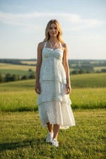 J.CREW Vintage NWT COLLECTION 100% SILK TRELLIS TIERED DRESS SIZE 2 Retail $298