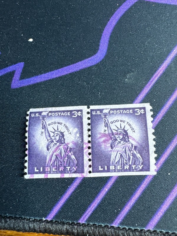 Rare US POSTAGE STAMP 3 Cent Liberty Used Purple Lady Statue Of Liberty