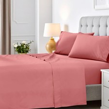 600 Thread Count Cotton Blend Deep Pocket Solid Bed Sheet Set
