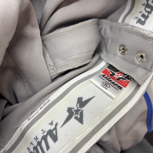 Alleson Youth XL Jungen Baseballhose mit offenem Boden grau blau geflochten A00332 NEU - Bild 4 von 7