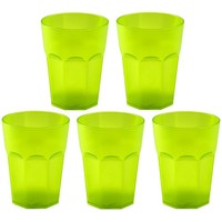 5X Kunststoffbecher GrüN Trinkbecher Plastik Trink-GläSer Mehrweg 0,25L