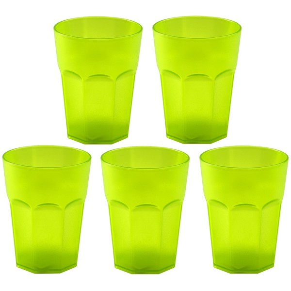 5X Kunststoffbecher GrüN Trinkbecher Plastik Trink-GläSer Mehrweg 0,25L-image
