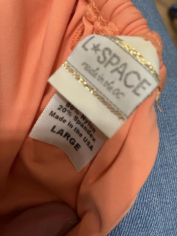 Conjunto de Bikini L*Space Peach Pieza Maggie Triángulo Top Talla Grande Parte Inferior Camacho XS Foto 4 de 4