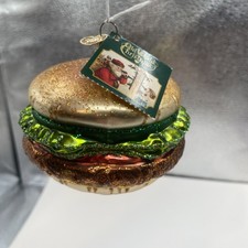 Old World Christmas Delicious Glass Blown Cheeseburger Ornament 32065