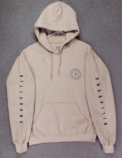 Billabong Surf Essential Sleeve Spell Out Graphic Hoodie Mens M Beige Beach Chil