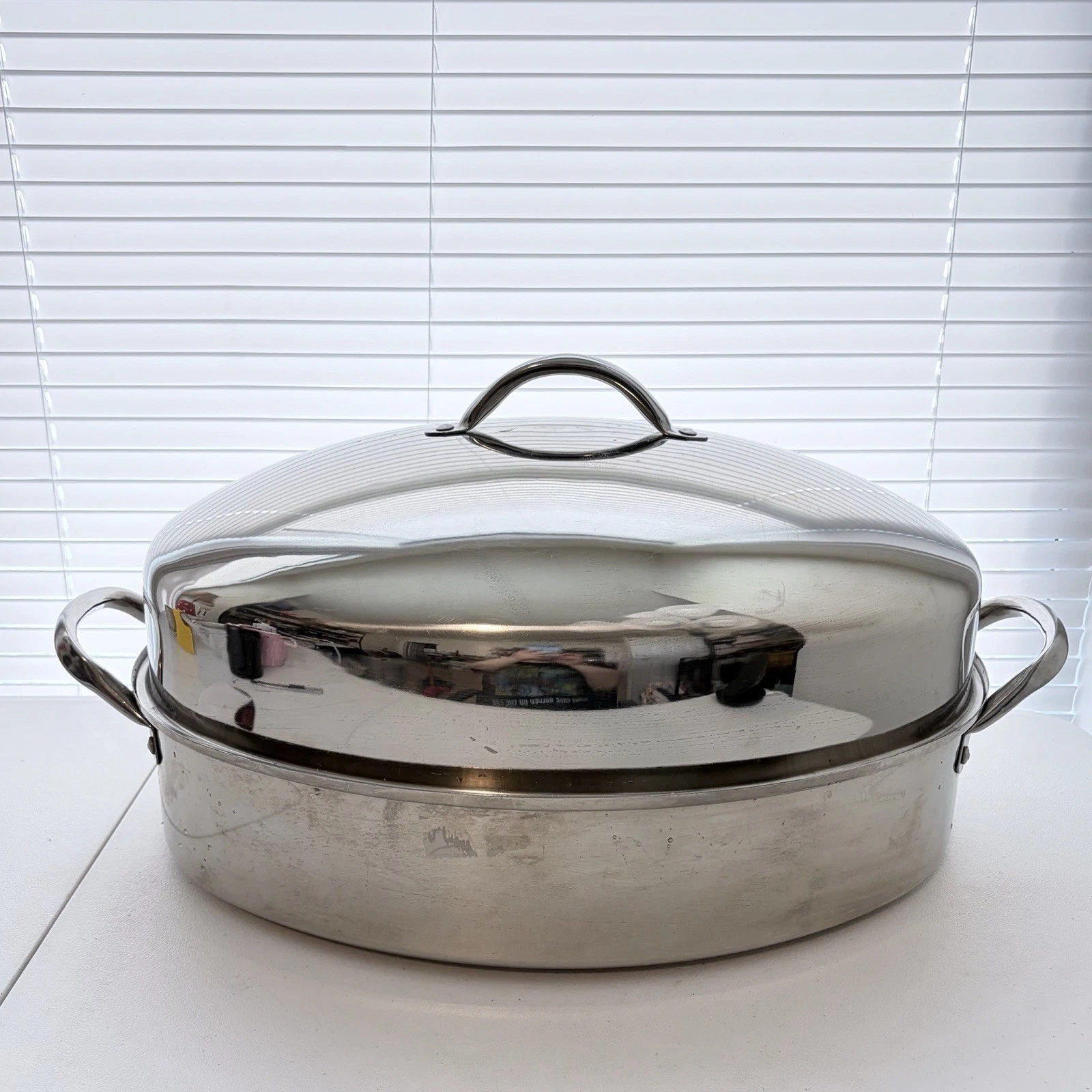 COOKS CLUB Large Roasting Pan w/ cover & Rack 18/10 Stainless Steel EUC
