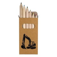 6 x 'Digger Construction Vehicle' Short Colour Pencils PE00082294