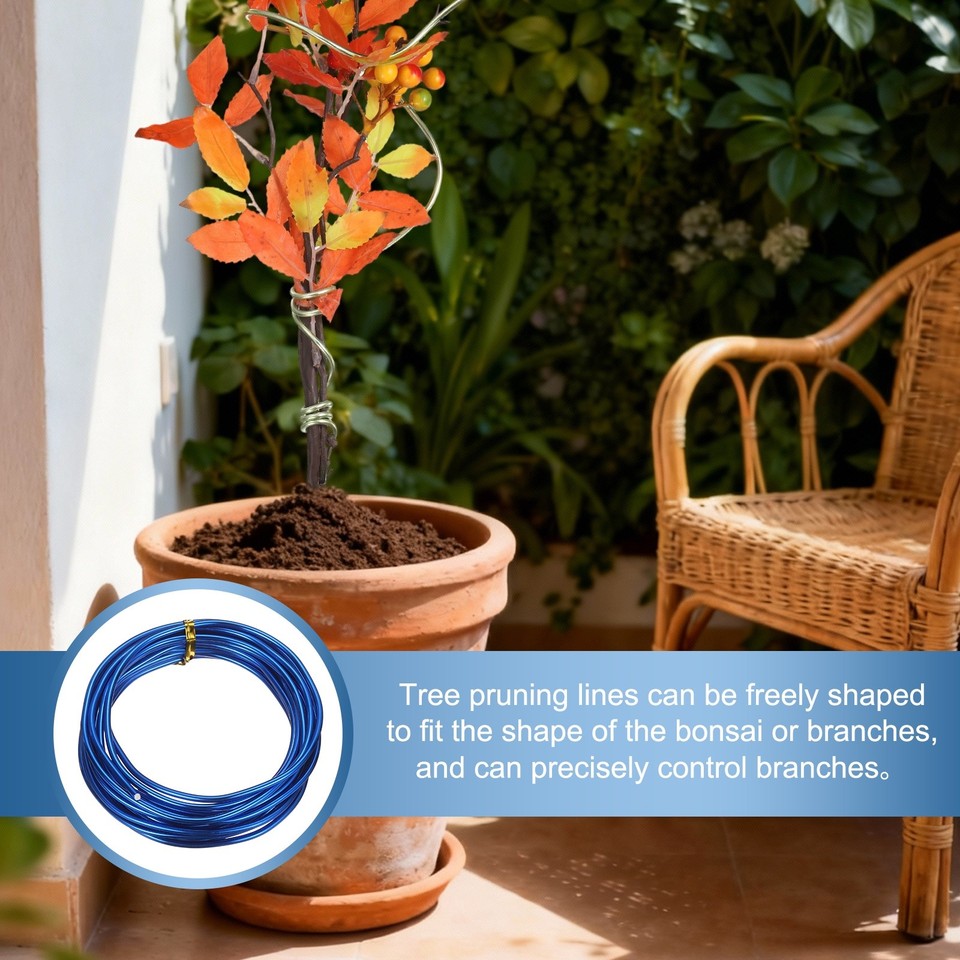 2 Roll Bonsai Wire 3mm Each Roll 16.4ft Anodized Aluminum, Sapphire ...