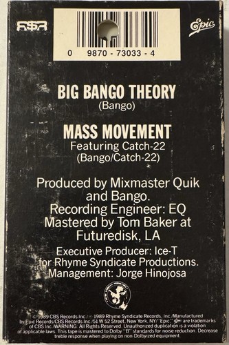 BANGO - Big Bango Theory / Mass Movement ICE-T Rare OOP CASSETTE SINGLE - Picture 2 of 4