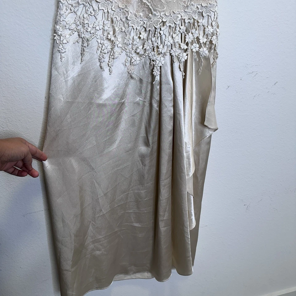 Vestido para mujer Lorrie Kabala vintage de encaje victoriano eduardiano satinado sedoso Foto 3 de 4