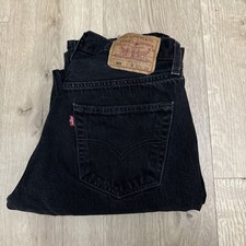 Vintage Levi  s 501XX Black Jeans 90s Made in Mexico W30 L34 Button Fly