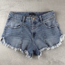 Sincerely Jules Shorts Womens Size 9/29 Blue Denim Distressed Frayed Hem Stretch