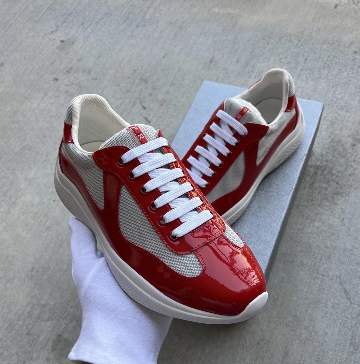 PRADA Red Solid Casual Shoes for Men for sale | eBay