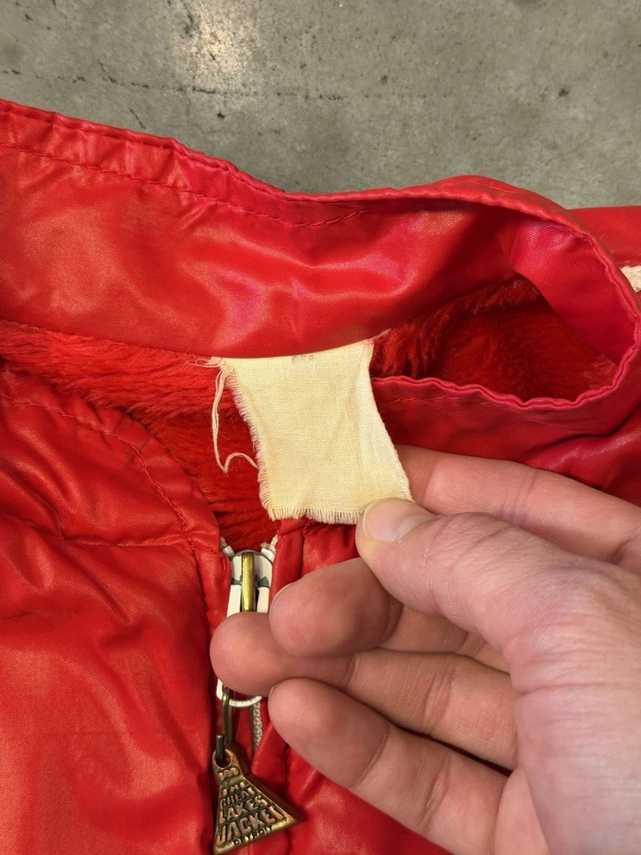 Chaqueta de Colección Años 60/70 Grandes Lagos Mopar Rojo Rayas Manga Grande Pila Profunda Foto 4 de 4