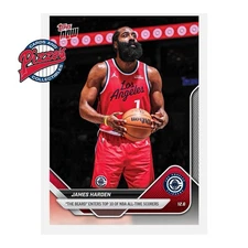 James Harden Top 10 All-Tike Scorers 2025-26 NBA Topps NOW Card 76 Presale