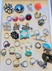 Vintage Jewelry Lot 35 COSTUME COCKTAIL RINGS Pearls Rhinestones