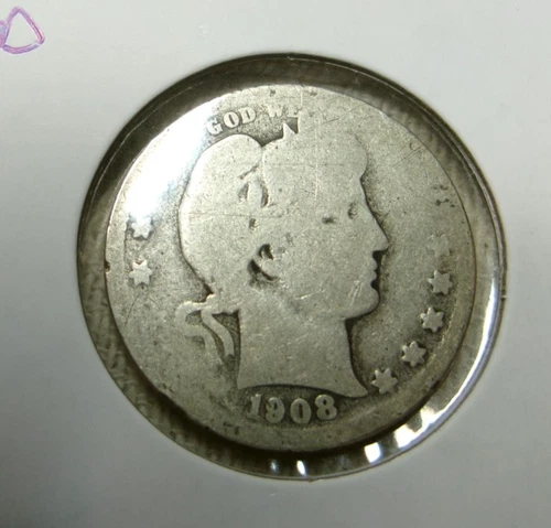 1908 D SILVER BARBER QUARTER