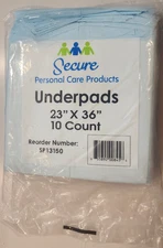 Secure - Personal Care Products - SP13150 - 23" x 36" -  Underpads - 10 Count