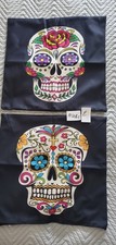 Sugar Skull day of the dead Cushion Covers    X 2  SET E