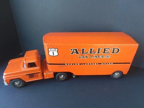 Vintage 1960'S TONKA TOYS ALLIED VAN LINES MOVING TRUCK Semi Pressed Steel