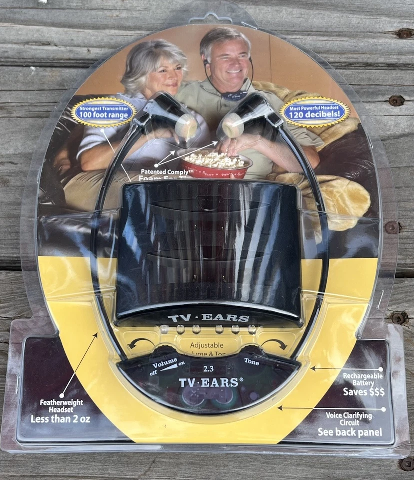 New! TV Ears 2.3 MHZ Wireless Headset Headphones Hearing Aid System - Image 3 of 4