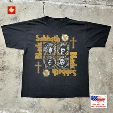 Trending Black Sabbath Faces Band Heavy Cotton Black Unisex T-shirt Size S-5XL