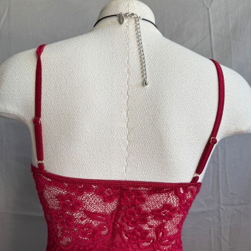 Womens Red Lace Lingerie Babydoll Chemise Nightgown Medium Slit Sheer alt - Picture 8 of 10