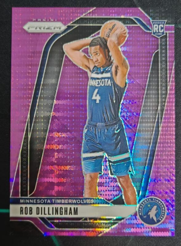 2024-25 Panini Prizm Rob Dillingham #250 RC Rookie Purple Pulsar /35