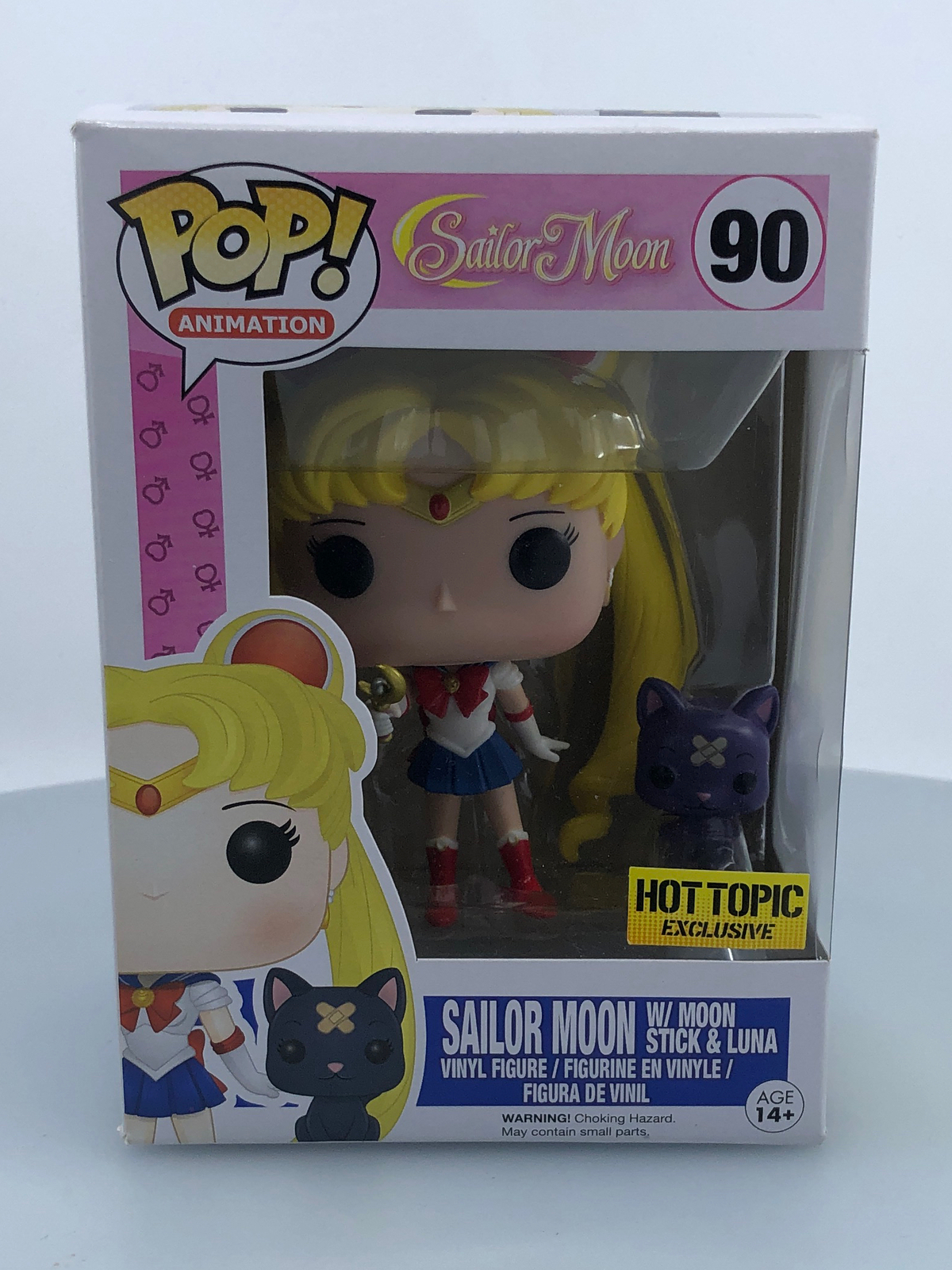 Sale Funko Pop! Animation Anime Sailor Moon With Moon Stick #90 Vinyl Figure Damaged