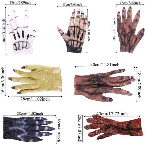 Plush Werewolf Vinyl Gloves Werewolf Makeup Party Props Women - Picture 2 of 19