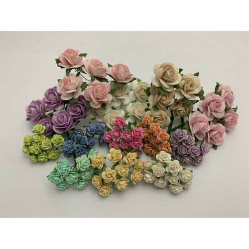 115 Mixed 3 Sizes Open Paper Flower Wedding bouquet DIY Scrapbook (TH/R268 - A3) - Picture 1 of 2