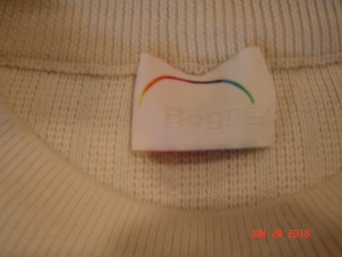 Bogner Mens Size M Cable Knit Cream Winter Wool Blend Sweater Ski Crew Neck - Picture 4 of 11